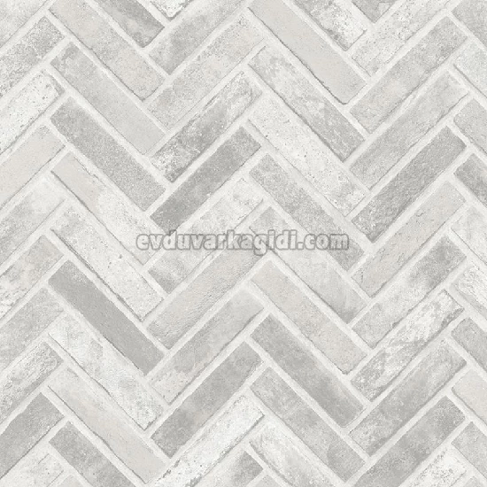 Adawall Roka 3D Beyaz Parke Taş Desenli 23105-1 Duvar Kağıdı 16.50 M²