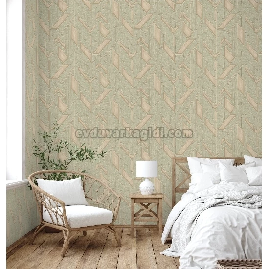 Adawall Icon Açık Yeşil Bej Modern Minimal Geometrik Desenli 24113-3 Duvar Kağıdı 16.50 M²