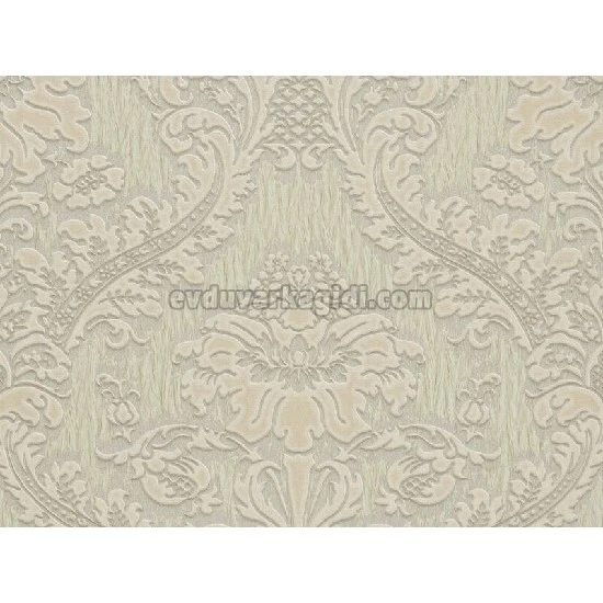 Murella Canova (italyan) Kabartma Doku Vizon Gri Krem Motifli Damask Desenli M2064 Duvar Kağıdı 7 M²