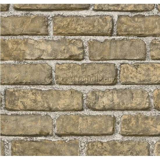 Wall212 3d Single Kahve Gri 3 Boyutlu Eskitme Tuğla Desenli 2009 Duvar Kağıdı 5 M²