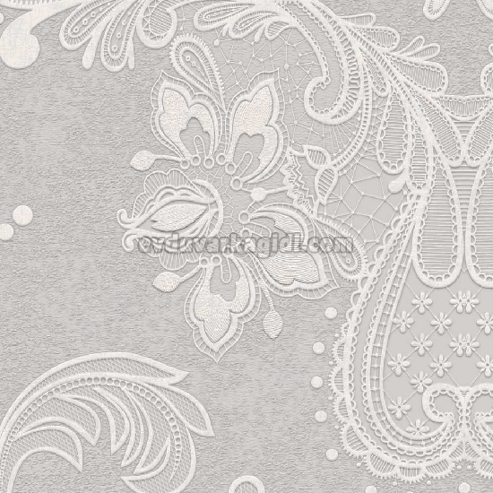 Duka Legend Gri Zemin Kırık Beyaz Motifli Şam Desenli 81153-3 Duvar Kağıdı 16.50 M²