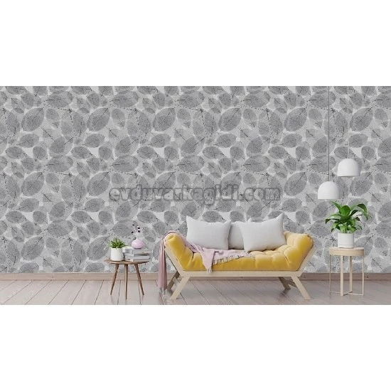 Prowall Petra Açık Gri Yaprak Desenli 5207-1 Duvar Kağıdı 16.50 M²