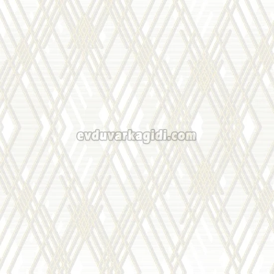 Adawall Octagon Beyaz Modern Geometrik Desenli 1213-1 Duvar Kağıdı 10,60 M²