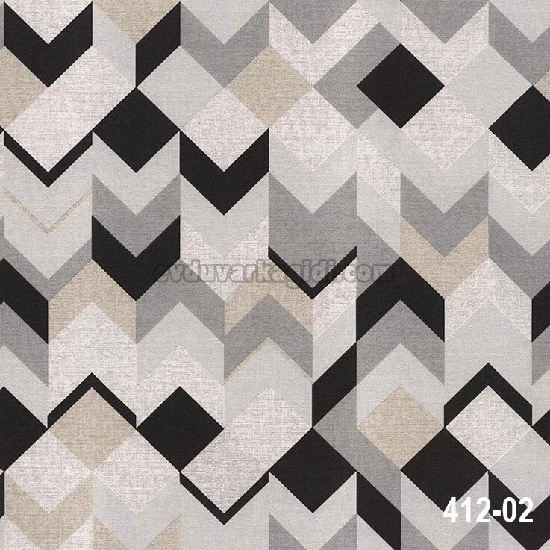 Decowall Maki Gri Kahve Siyah Geometrik Desenli 412-02 Duvar Kağıdı 16.50 M²