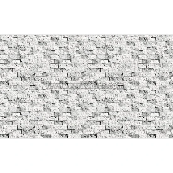 Gmz 3D Elemental Beyaz Gri 3 Boyutlu Doğal Kesme Taş Desenli 42018-1 Duvar Kağıdı 16.50 M²