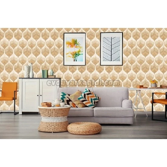 Bella Wallcoverings Krem Kahve 3 Boyutlu Geometrik Desenli YG32002 Duvar Kağıdı 16.50 M²