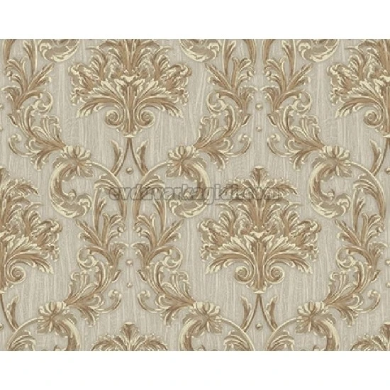 Adawall Rumi Kahve Gri Motifli Damask Desenli 6808-3 Duvar Kağıdı 10.60 M²