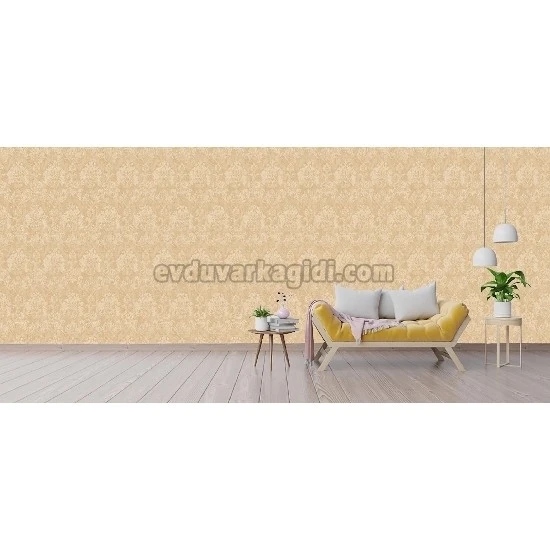 Ottoman Wallcoverings Gri Bakır Damask Desenli A0065 Duvar Kağıdı 16.50 M²