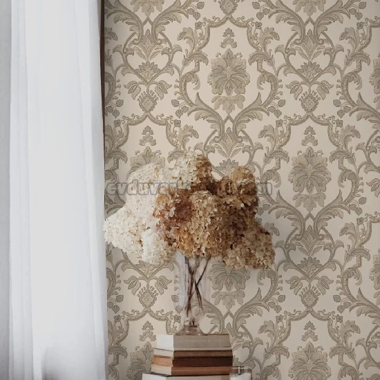 Adawall Dante Krem Zenin Üstüne Bakır Klasik Damask Desenli 1407-4 Duvar Kağıdı 10.60 M²