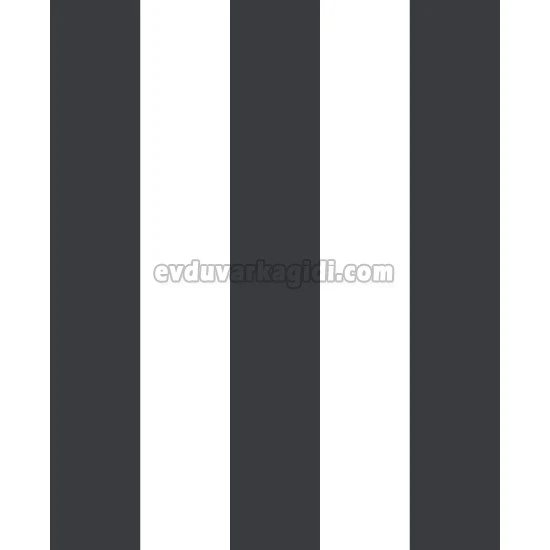 Zümrüt Siyah Beyaz Çizgi Desenli 7950 Duvar Kağıdı 5 M²