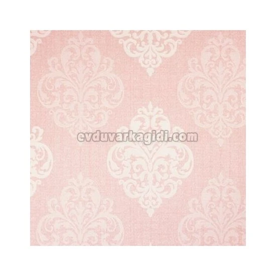 Golden Flamingo Geometrik Zemin Üstüne Pembe Damask Desenli 17241 Duvar Kağıdı 5 M²