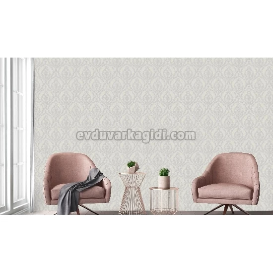 Adawall Dante Gri Damask Desenli 1401-3 Duvar Kağıdı 10.60 M²