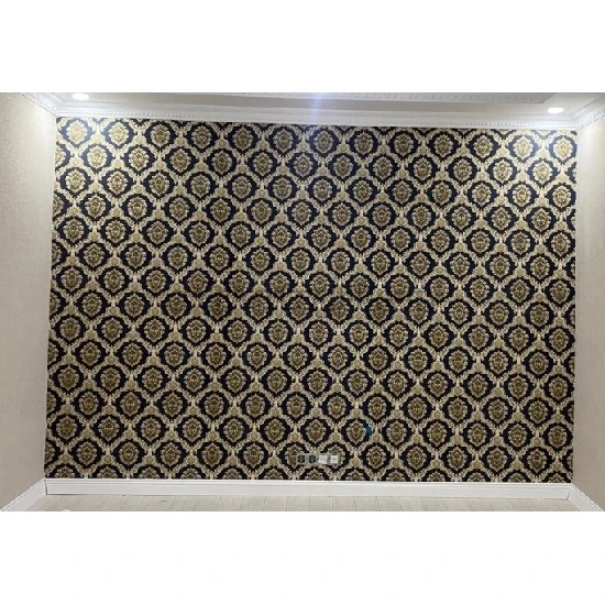 Duka Sawoy Lacivert Gold Damask Desenli 17140-4 Duvar Kağıdı 10.00 M²