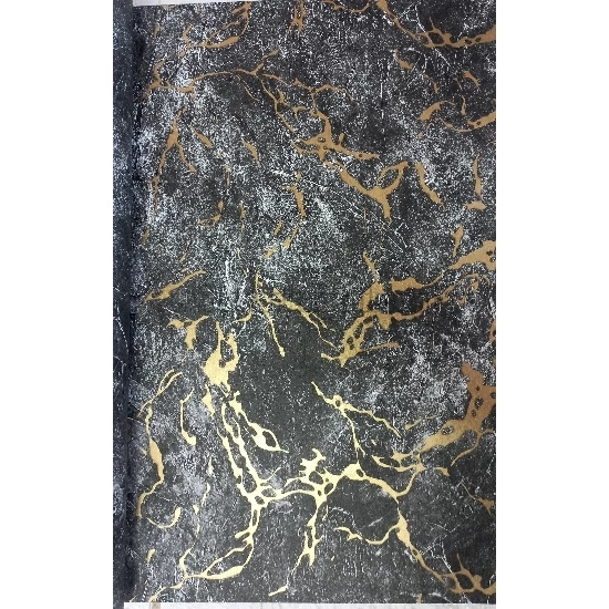 Golden Black Siyah Zemin Üstünde Gold Damarlı Mermer Desenli 41618 Duvar Kağıdı 16.10 M²