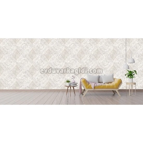 Bella Wallcoverings Krem Açık Kahve Soyut Geometrik Ahşap Desenli YG30703 Duvar Kağıdı 16.50 M²