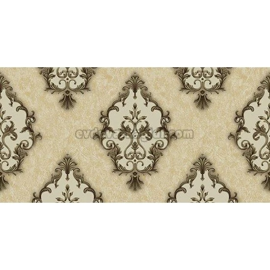 Ottoman Wallcoverings Kahve Zemin Gri Damask Osmanlı Tuğrası Damask Desenli A085 Duvar Kağıdı 16.50 M²