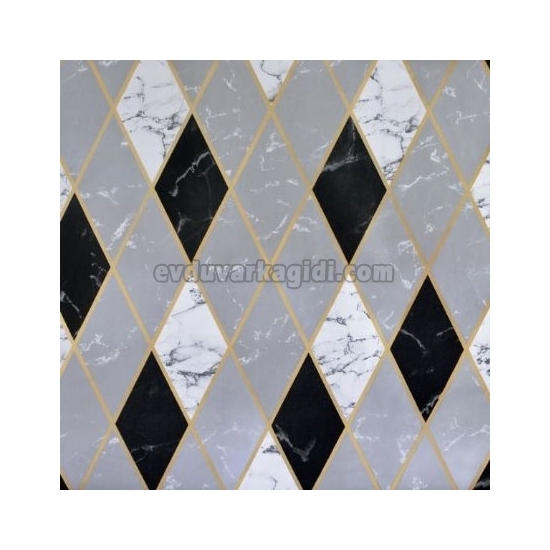 Golden Forever Siyah Beyaz Gri Parçalı Mermer Desenli 15222 Duvar Kağıdı 5 M²