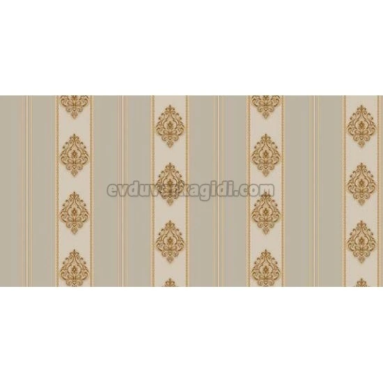 Ottoman Wallcoverings Vizon Bakır Çizgili Damask Desenli A0016 Duvar Kağıdı 16.50 M²