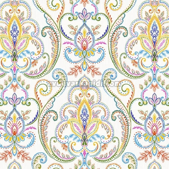 Adawall Tropicano Çok Renkli Motifli Damask Desenli 9901-3 Duvar Kağıdı 16.50 M²