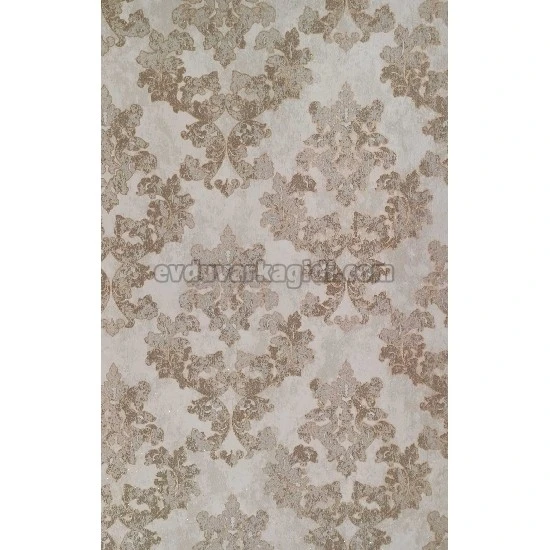 Golden Black Krem Zemin Üstüne Kahve Motifli Damask Desenli 41294 Duvar Kağıdı 16.10 M²