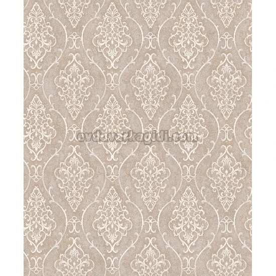 Bella Wallcoverings Kahverengi Zemin Gold Motifli Damask Desenli YG31804 Duvar Kağıdı 16.50 M²