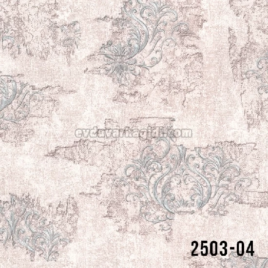 Decowall Odessa Vizon Eskitme Üzerine Mit Yeşili Damask Desenli 2503-04 Duvar Kağıdı 16,50 M2