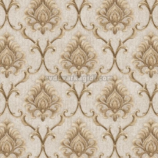 Duka Sawoy Bej Gold Damask Desenli 17444-2 Duvar Kağıdı 10.00 M²