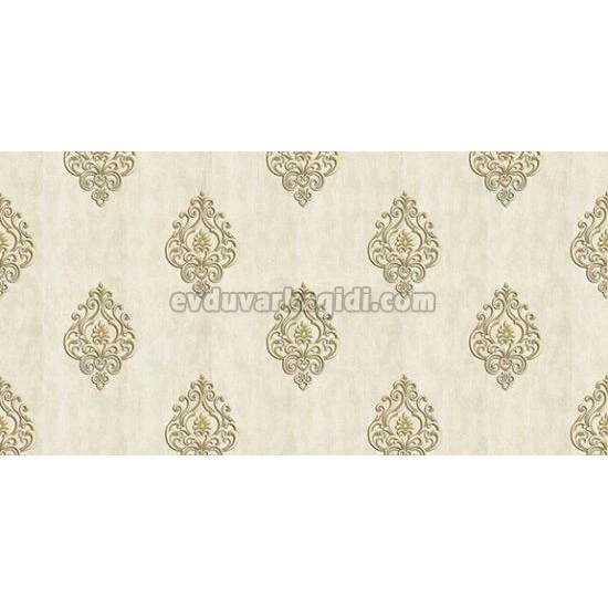 Ottoman Wallcoverings Krem Bakır Damask Desenli A0024 Duvar Kağıdı 16.50 M²