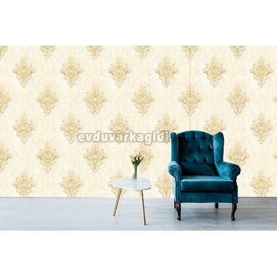 Bella Wallcoverings Krem Sarı Damask Desenli RS75135 Duvar Kağıdı 16.50 M²