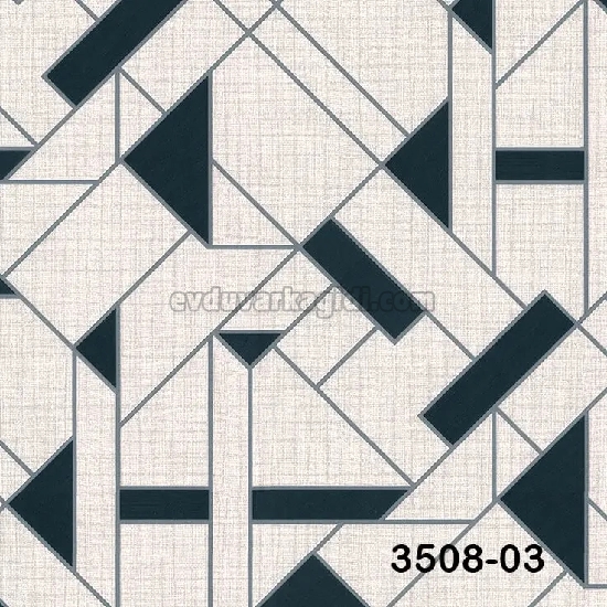 Decowall Tudor Gri Lacivert Modern Geometrik Desenli 3508-03 Duvar Kağıdı 16.50 M²