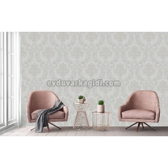 Adawall Rumi Krem Motifli Damask Desenli 6808-6 Duvar Kağıdı 10.60 M²