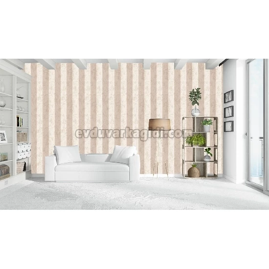 Decowall Retro Krem Kahve Modern Çizgi Desenli 5002-03 Duvar Kağıdı 16.50 M²