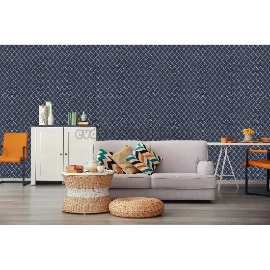 Decowall Armani Lacivert Gri Retro Geometrik Baklava Desenli 3009-05 Duvar Kağıdı 16.50 M²