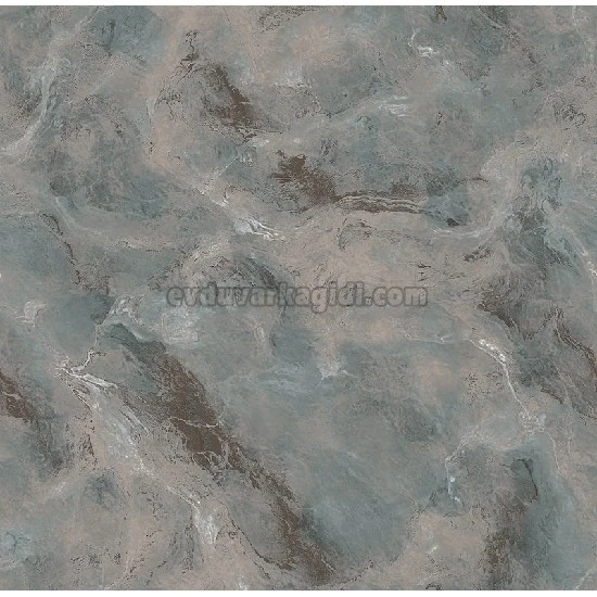 Prowall Petra Kahve Turkuaz Soyut Mermer Desenli 5206-4 Duvar Kağıdı 16.50 M²