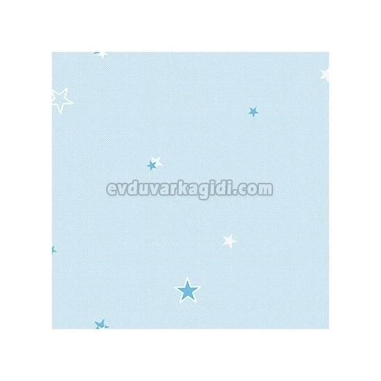 Adawall Ada Kids Açık Mavi Fosforlu Yıldız Desenli 8913-1 Duvar Kağıdı 10 M²