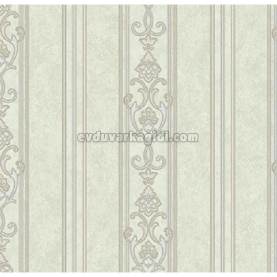 Adawall Rumi Gri Klasik Süslemeli Çizgi Desenli 6805-2 Duvar Kağıdı 10.60 M²