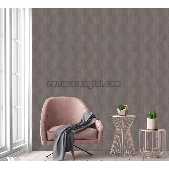 Adawall Vera Gri Kahve Modern Geometrik Desenli 1501-5 Duvar Kağıdı 16.50 M²