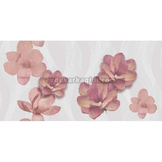 Gmz Vav Collection Gri Vizon Lila Çiçek Desenli 42315-3 Duvar Kağıdı 16.50 M²