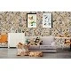 Bella Wallcoverings Hardal Gri Soyut Geometrik Ahşap Desenli YG30701 Duvar Kağıdı 16.50 M²