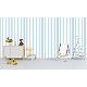 Milky Baby Beyaz Mavi Çubuk Çizgi Desenli Bebek Odası 425-1 Duvar Kağıdı