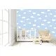 Milky Baby Mavi Beyaz Gökyüzü Bulut Desenli Bebek Odası 405-2 Duvar Kağıdı