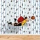 Duka Kids Collection Mavi Beyaz Çizgili Zemin Üstünde Basketbolcu Temalı Desenli 15188-3 Duvar Kağıdı 16.20 M²