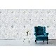 Bella Wallcoverings Gri Zemin Mavi Damask Desenli YG31205 Duvar Kağıdı 16.50 M²