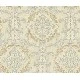 Adawall Rumi Beyaz Bej Motifli Damask Desenli 6802-2 Duvar Kağıdı 10.60 M²